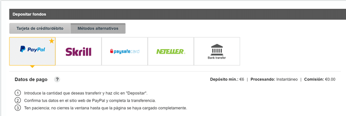 Como ingresar dinero en betfair acepta PayPal casino 117189