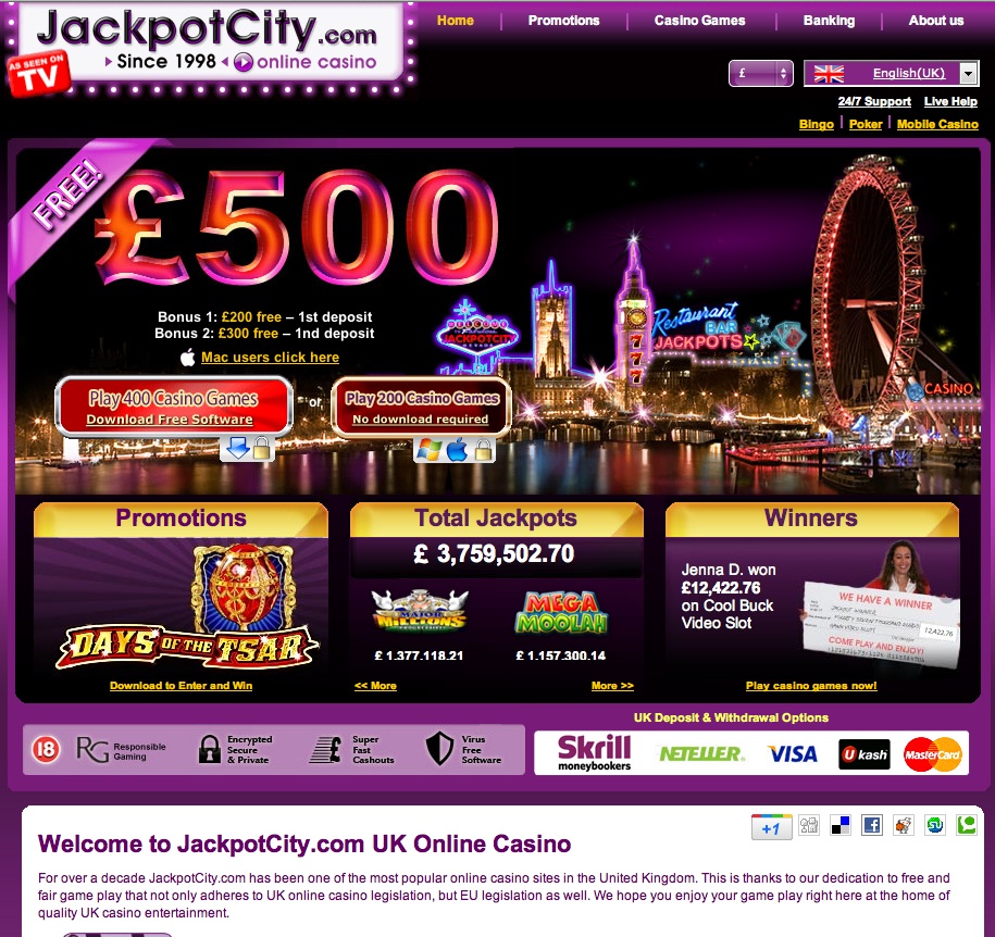 Latest casino bonuses jackpot city espanol 877856