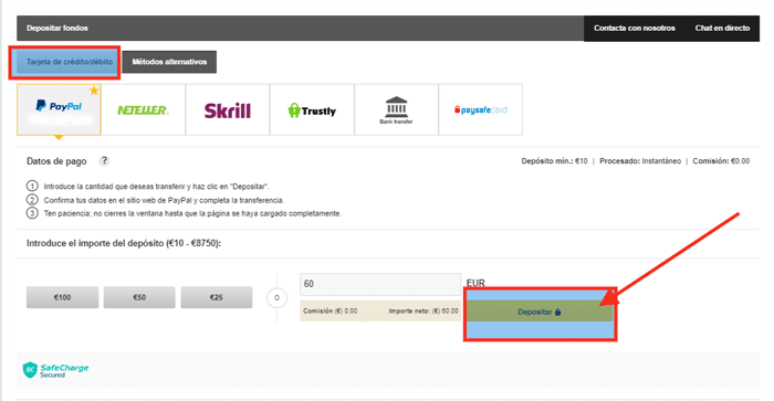 Como ingresar dinero en betfair acepta PayPal casino 374833