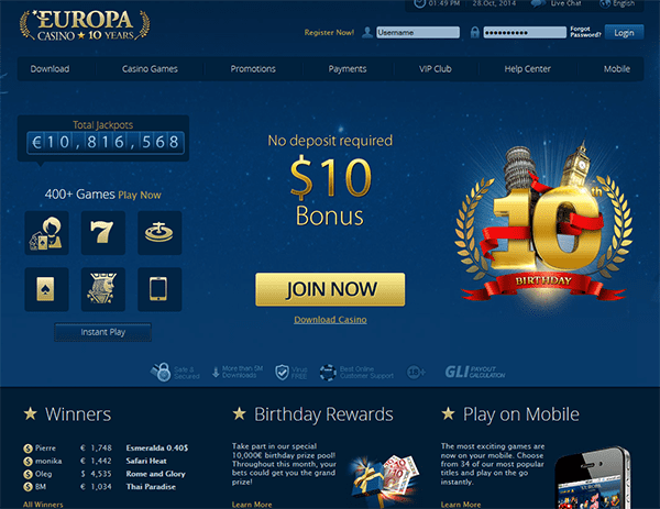 Europa casino instant web play paysafecard por 82459