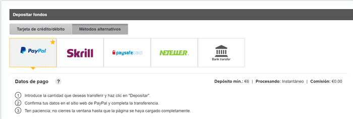 Foro y apuestas depósitos y retiros con PayPal 789300