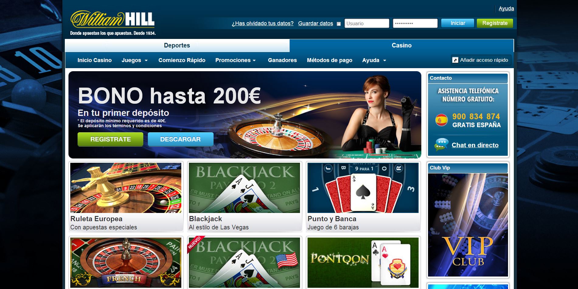 Williamhill sin riesgo 10 juegos de casino nombres 360005