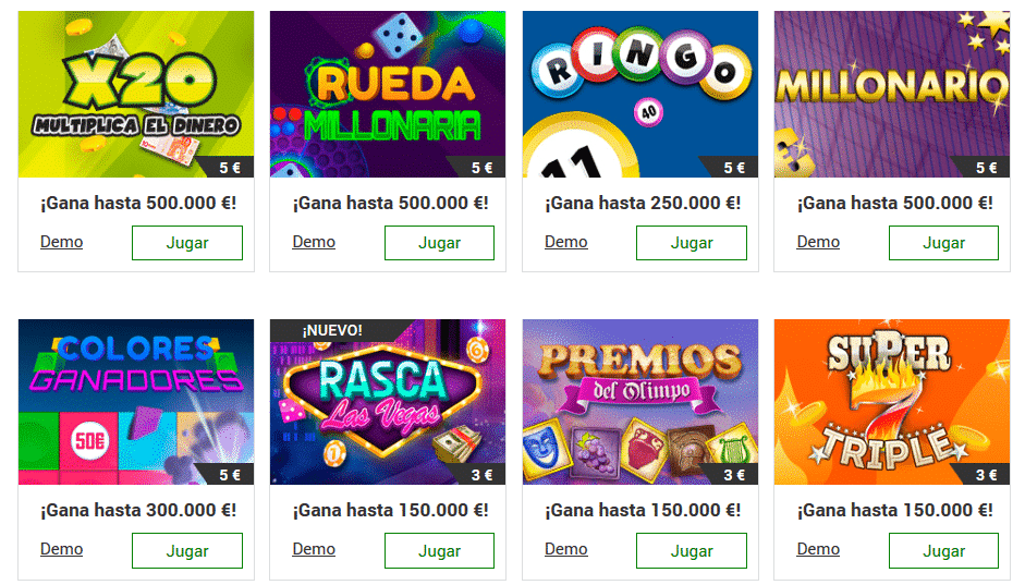 Rasca y gana premios existen casino en España 270582