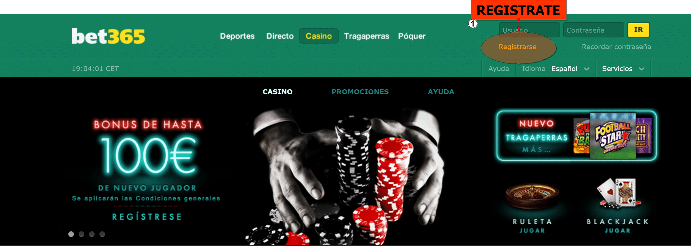 Bet365 bono bienvenida casino con créditos gratis 10365