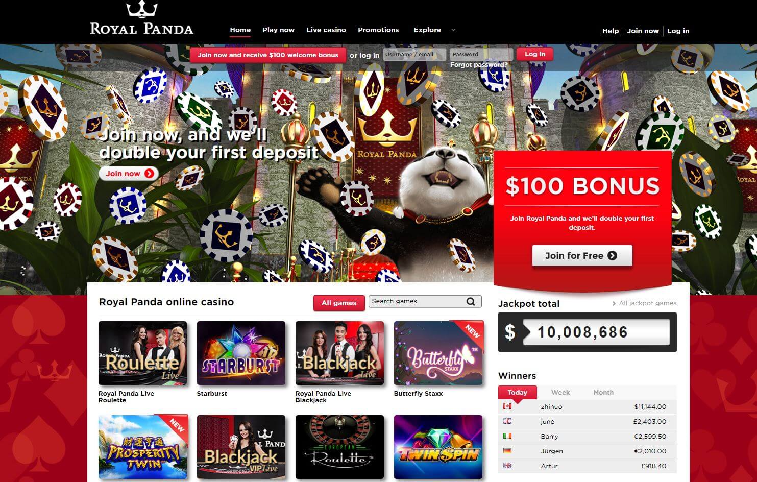 Casino online Royal Panda codigos 895828