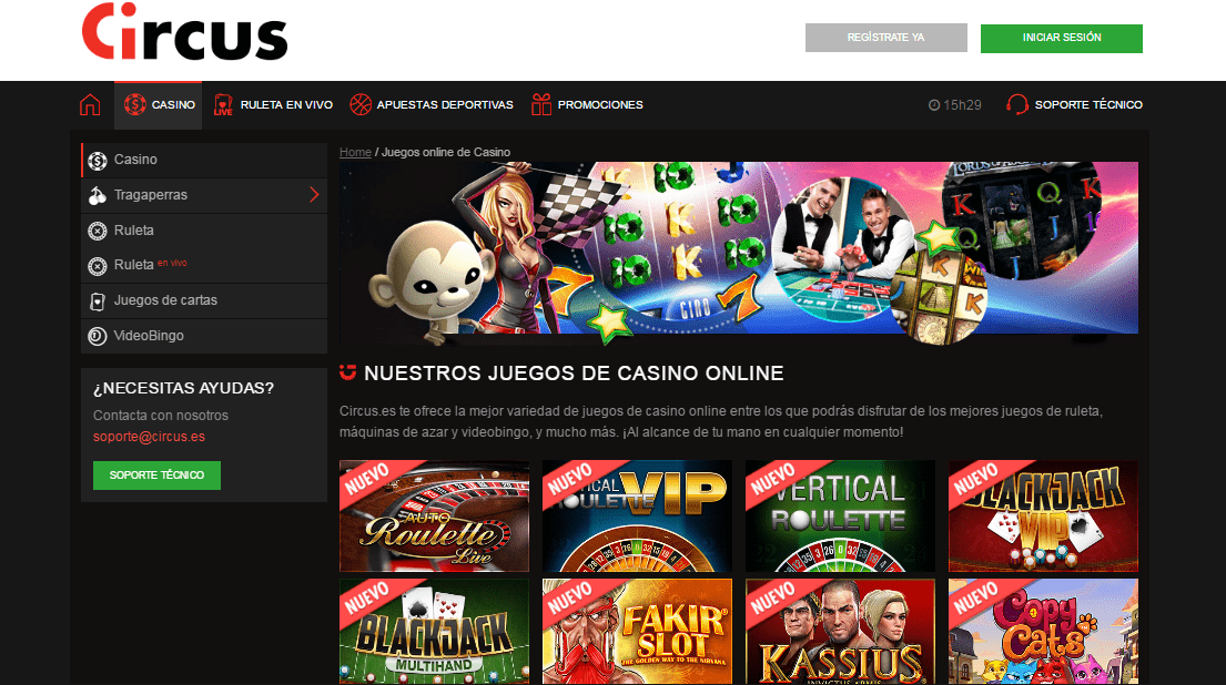 Circus apuestas online juegos Dragonaraonline com 212232