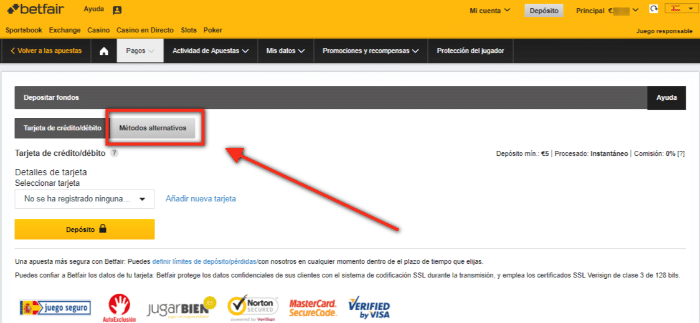 Como ingresar dinero en betfair acepta PayPal casino 793931