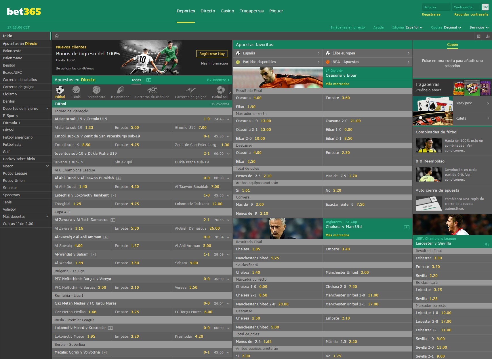 Opiniones Sportsbook bet365 resultados 208052